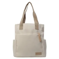 Women's All-match Underarm Large Capacity Canvas Satchel - Beige - View 1