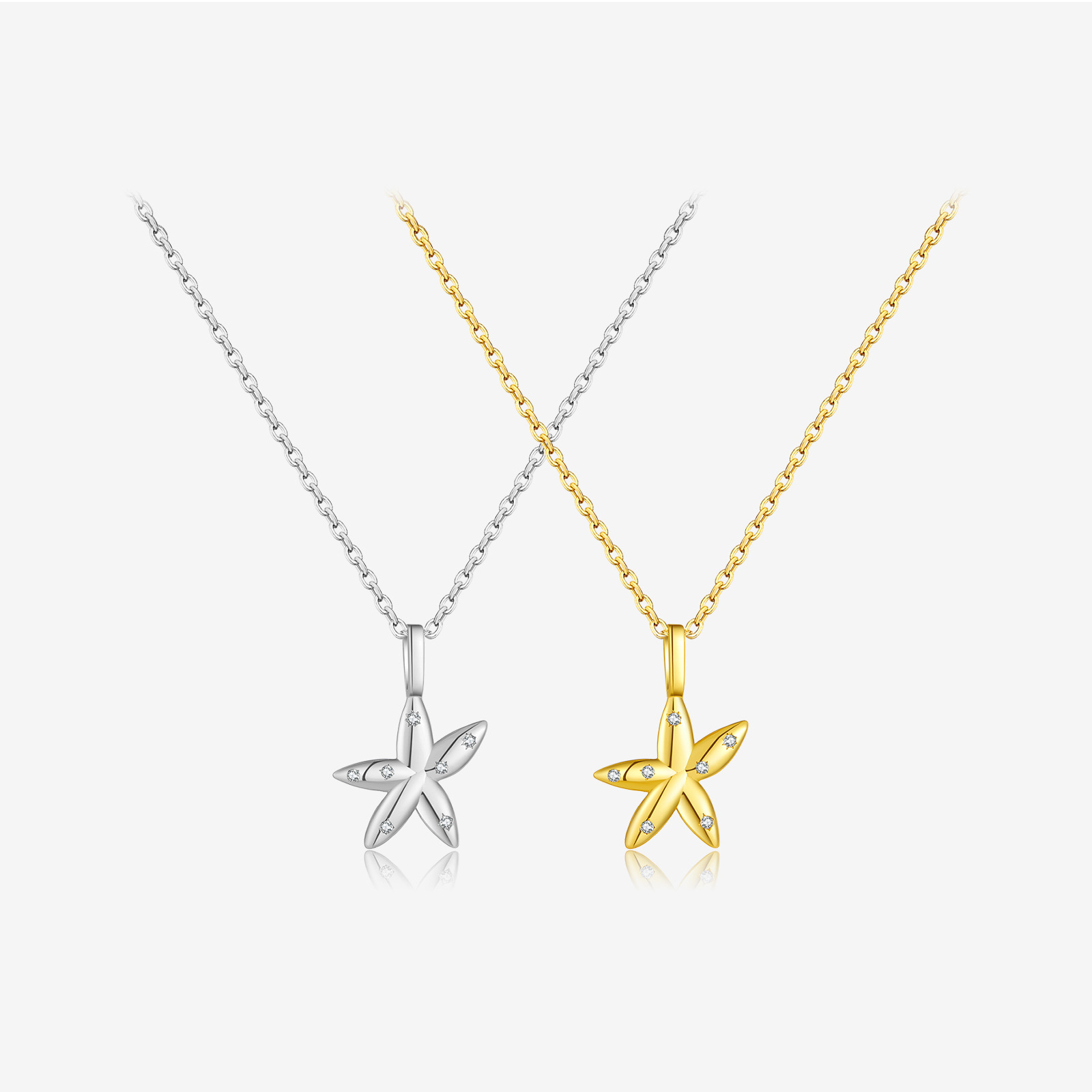 S925 Sterling Silver Starfish Sweet Light Luxury Necklace