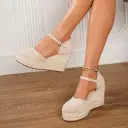 Fashionable Vintage Straw Wedge Sandals For Women view 1