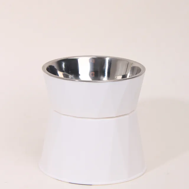 High Foot Neck Protection Pet Stainless Steel Bowl White - Shop at LoveMi