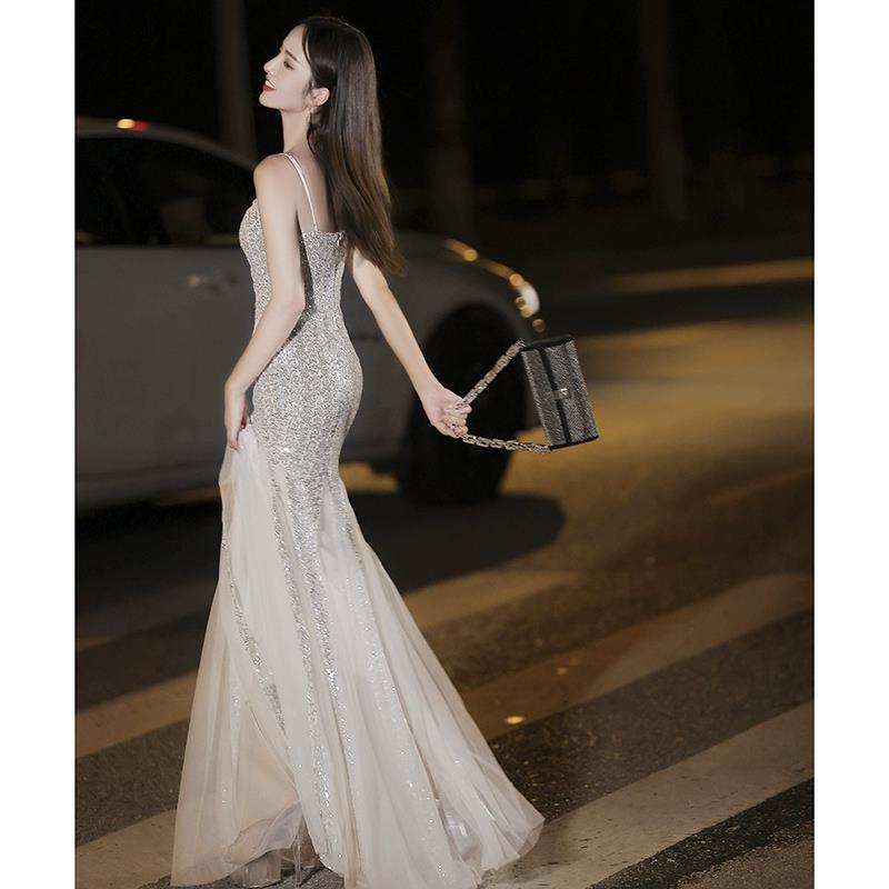 Sequin Fishtail Evening Dress