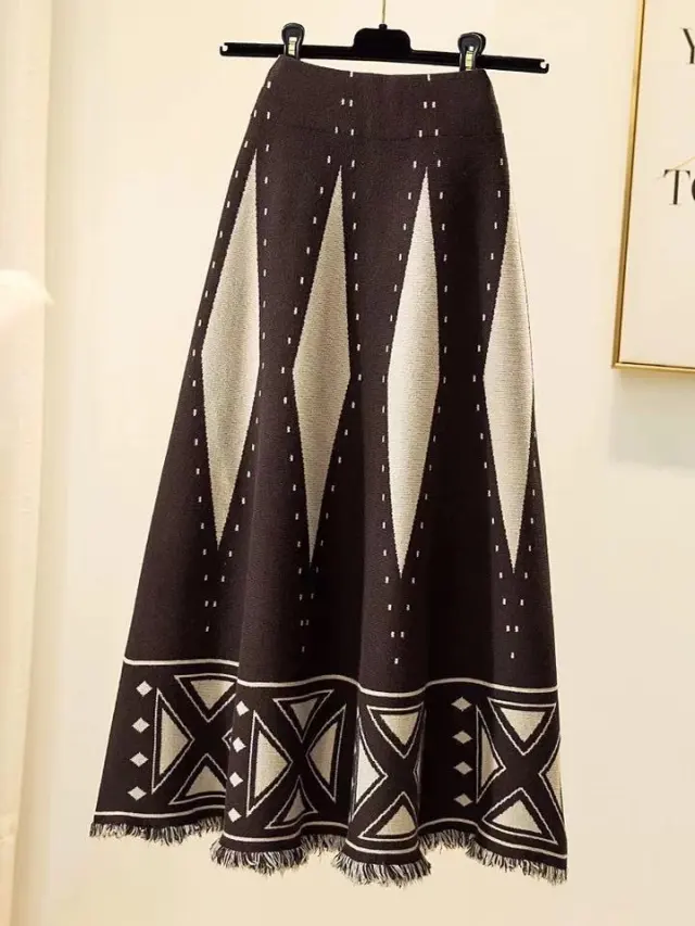 Women's Fashion Plaid Long Dress Brown - Shop at LoveMi