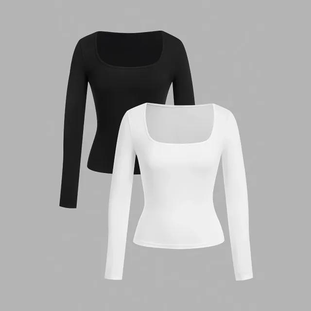 2 piece Set Slim Temperament Breathable Comfortable White And Black - Shop at LoveMi