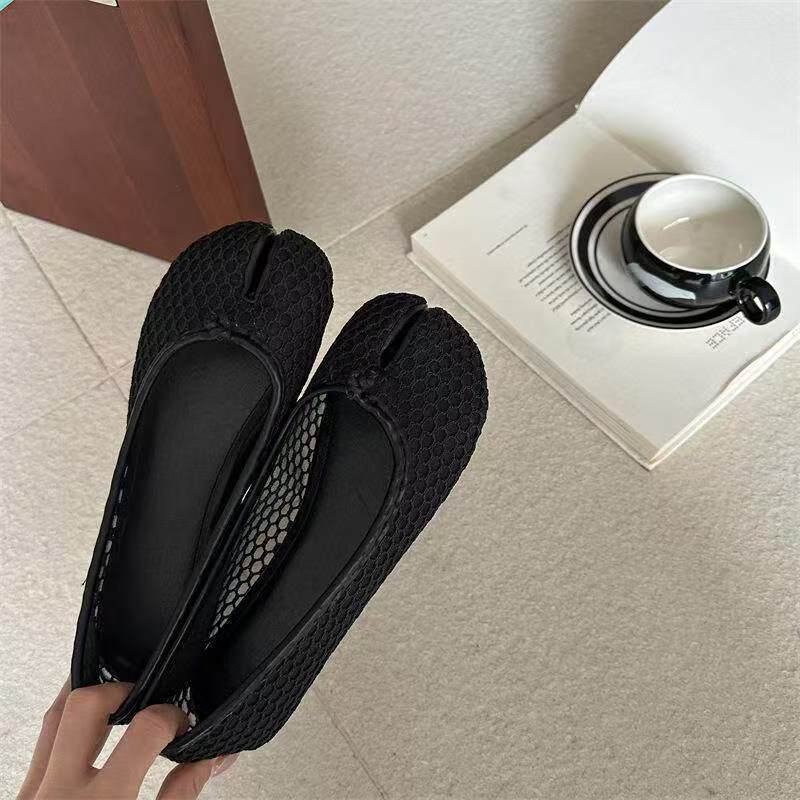 Open-Toe Split-Toe Ballet Flats, picture 3 of 4
