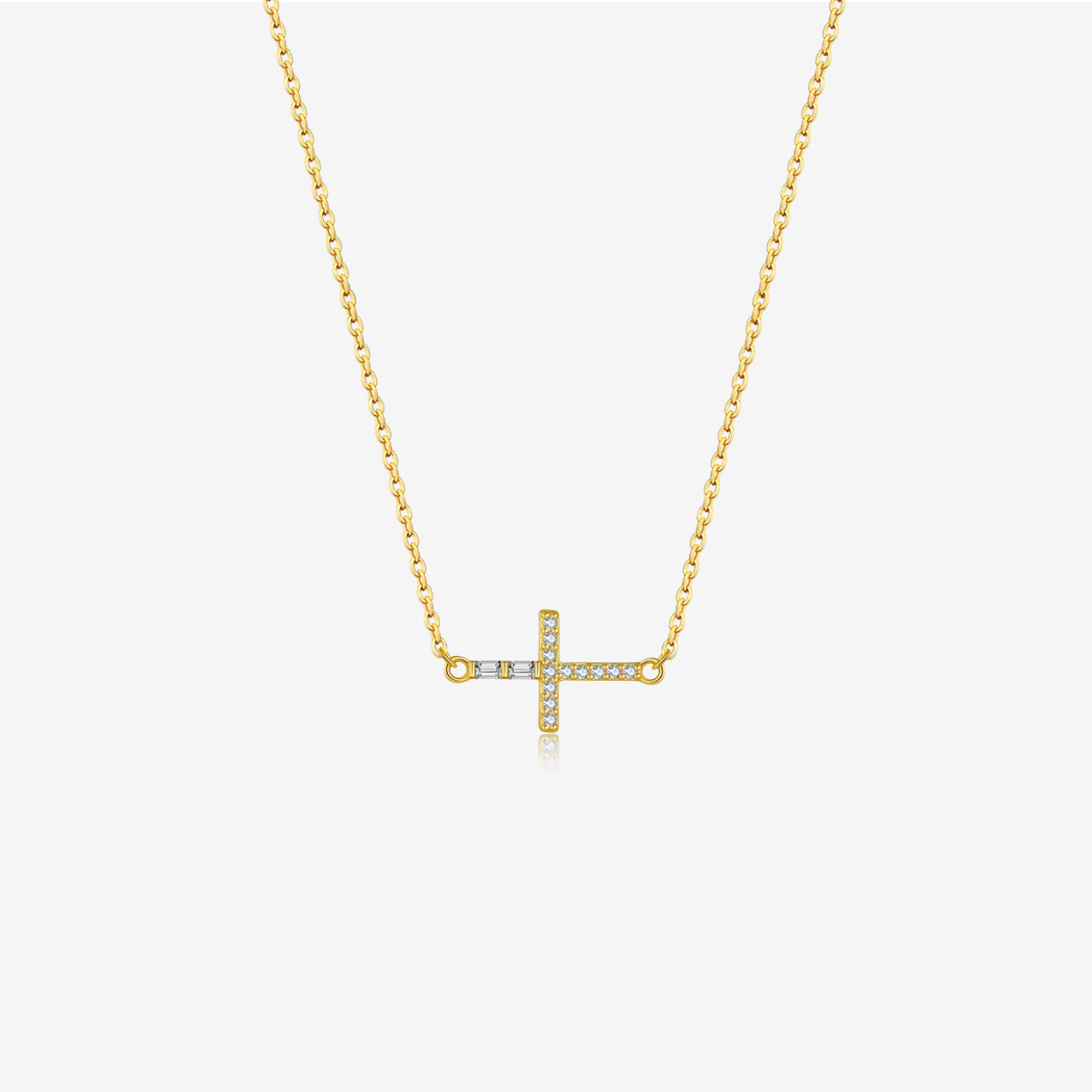 S925 Sterling Silver Cross Pendant Necklace