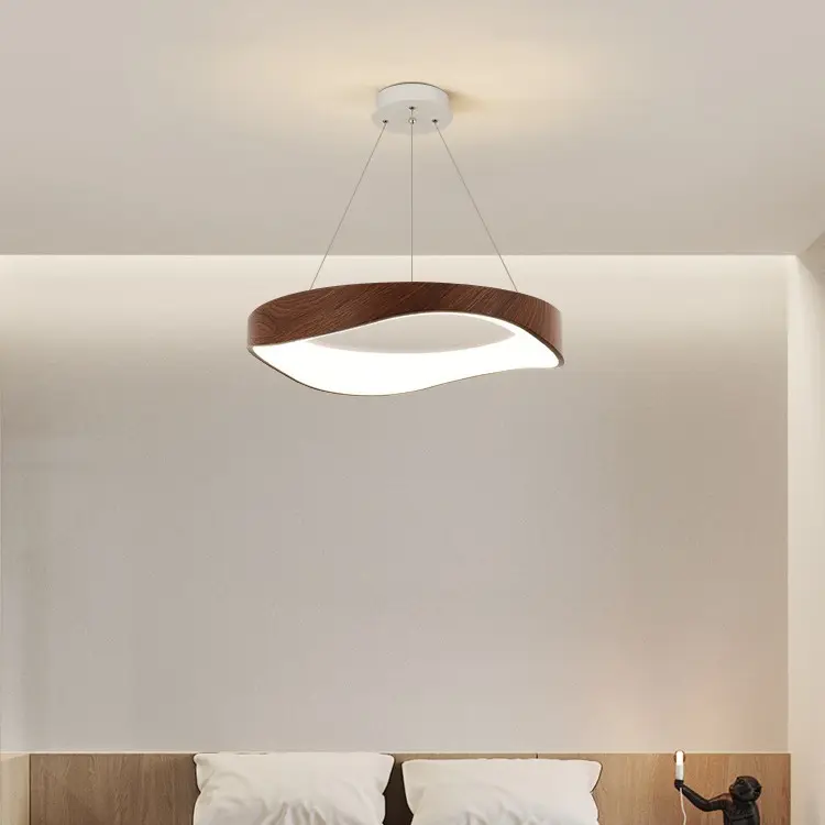Nordic Creative Wood Grain Restaurant Bar Chandelier