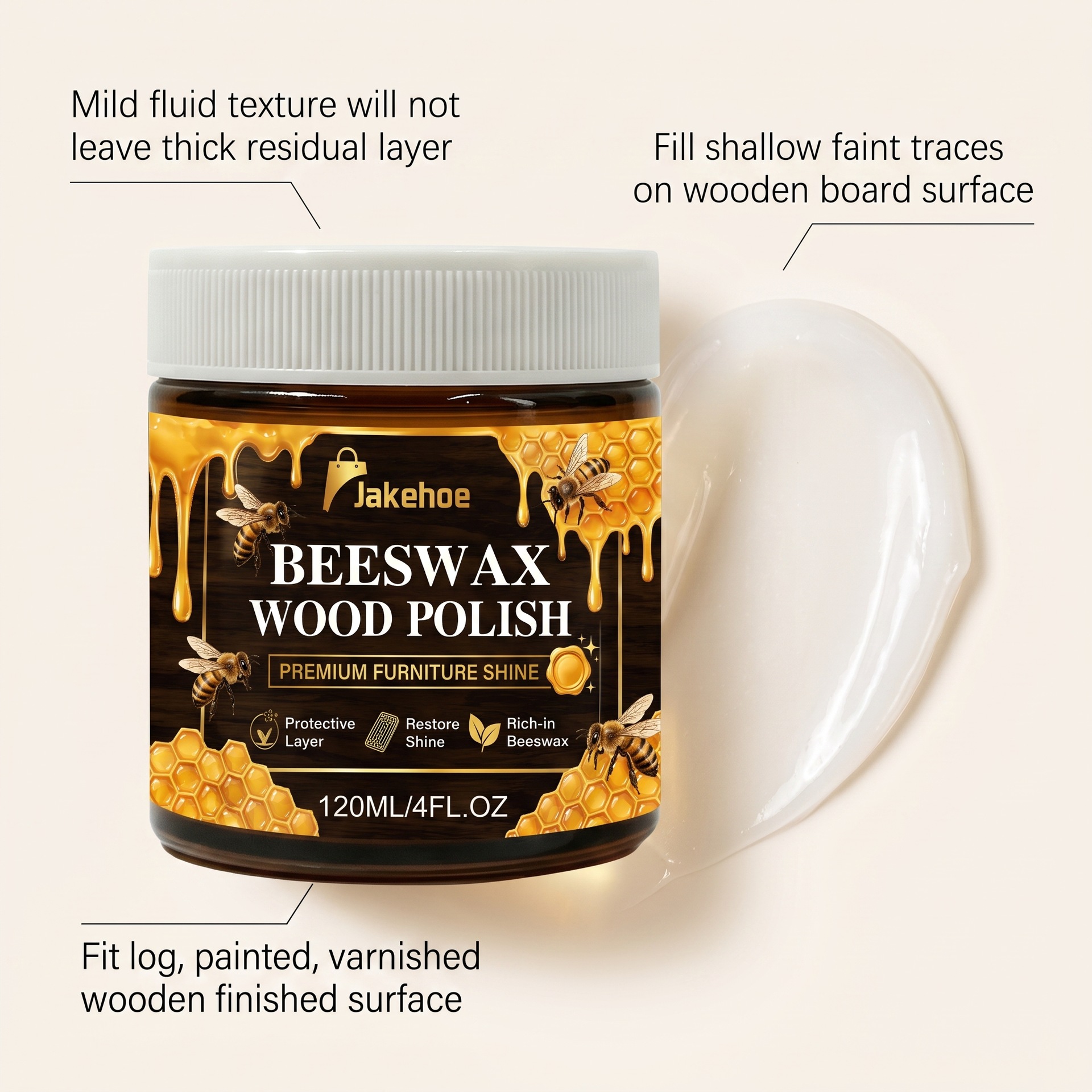 Cire à bois à la cire d'abeille — Entretien meubles 120 ml 5