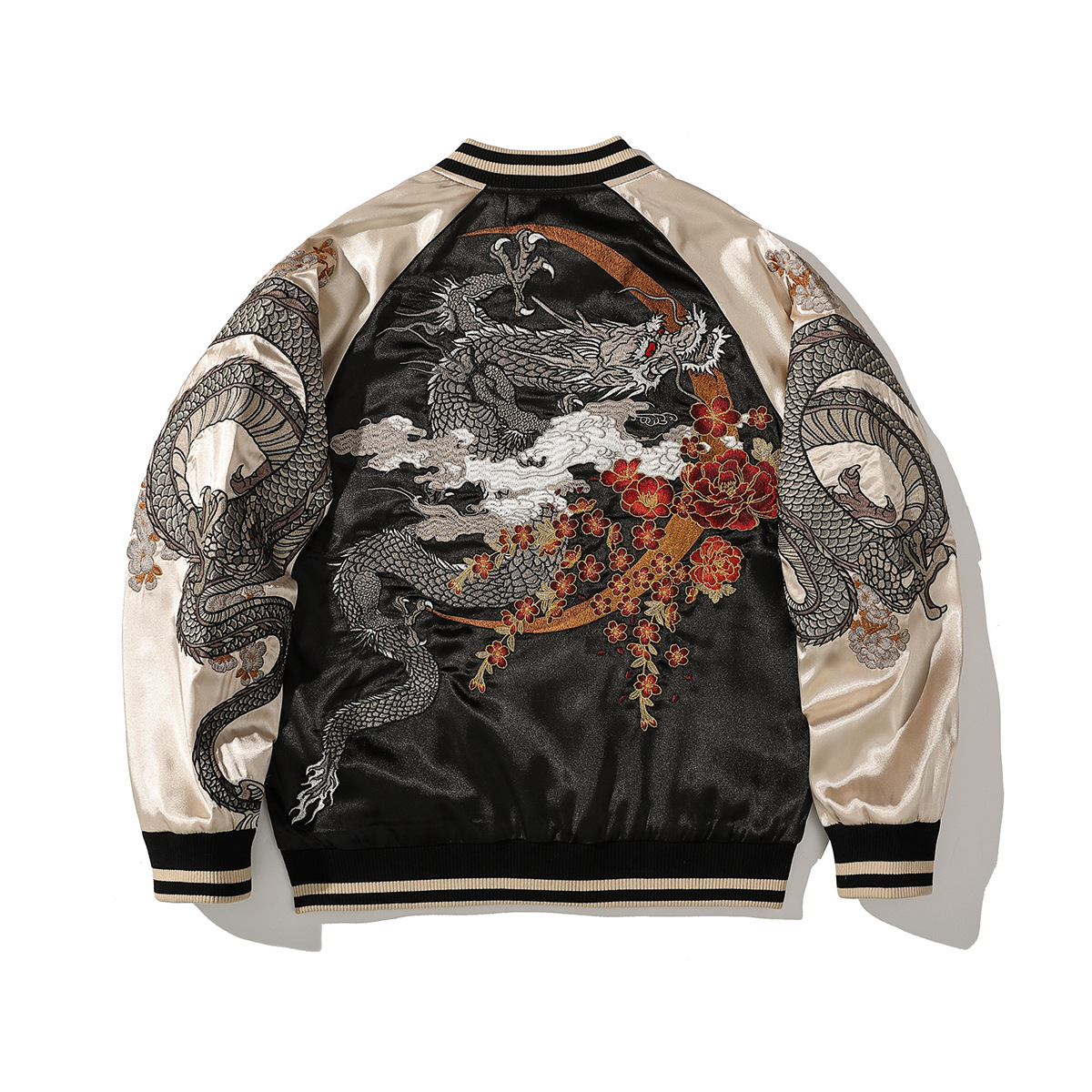 Mens Polyester Chinese Style Embroidered Jacket - Image 1