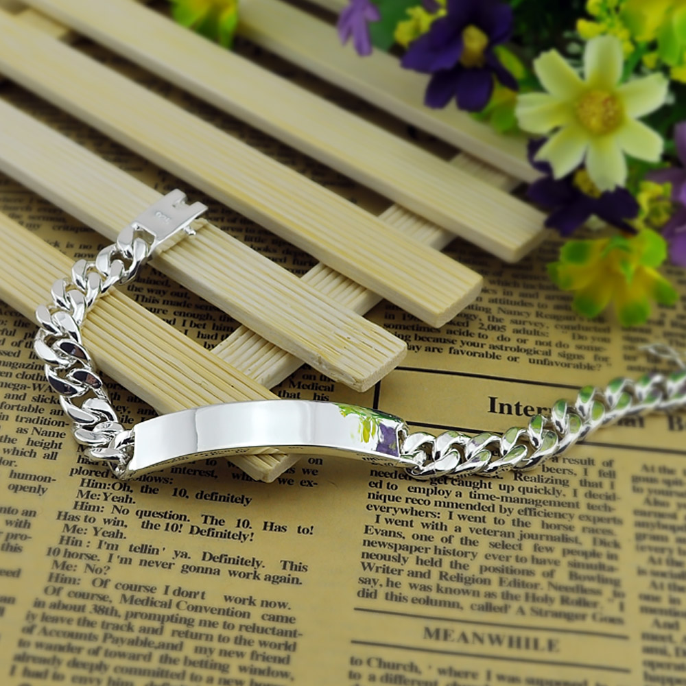 Title 12, S925 Sterling Silver Handcrafted Platinum Bracelet