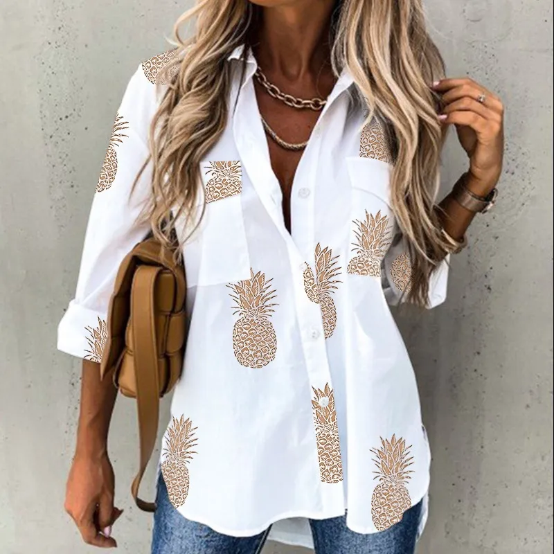 New Women's Clothing Autumn And Winter Irregular Loose Long Sleeve Lapel Shirt - Nys1123F