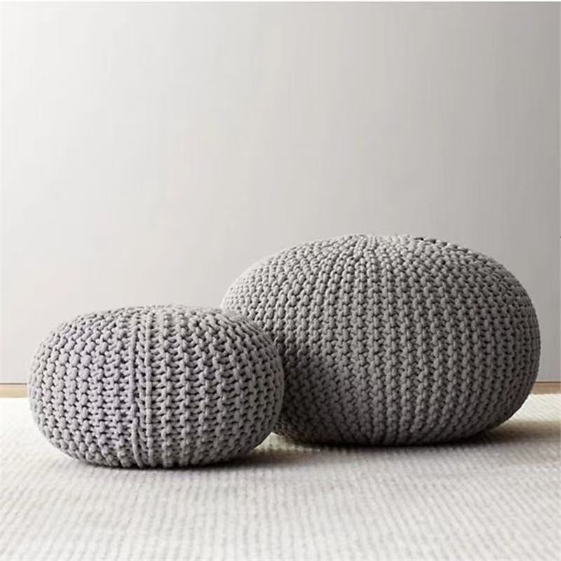 Handwoven Round Simple Round Ottoman Home Decor Ball Cushion Cover 7
