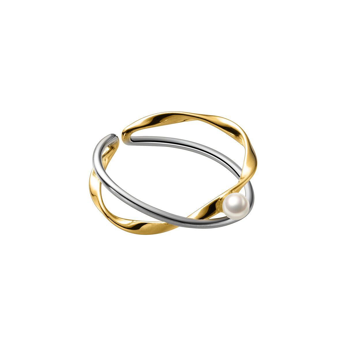 Cross Pearl Ring Ins Simple Fashion Style Geometric High Sense Ornament