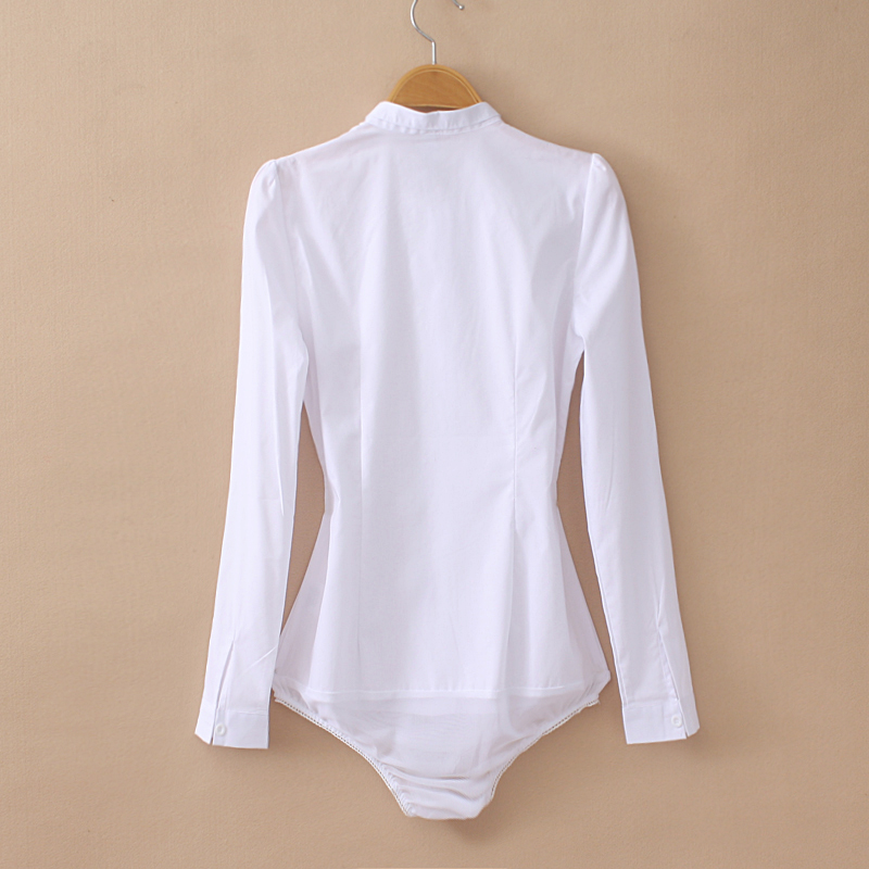 Capable Small Stand Collar Commuter Business Suit Business Ol White One-piece Shirt