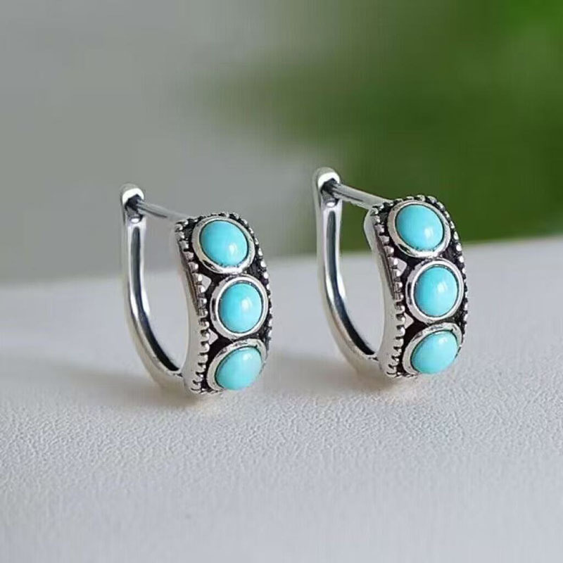 Neutral-Style Couple Earrings Imitating Natural Turquoise