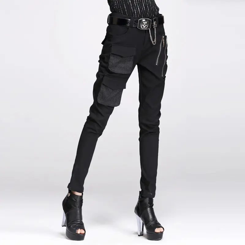 Women's Fashion Three-dimensional Pocket Zipper Trousers