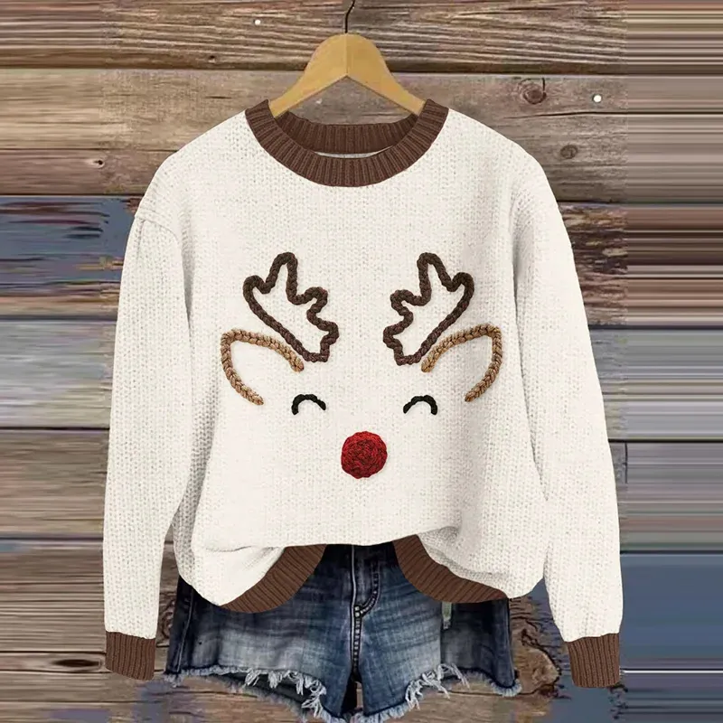 Christmas Style Elk New Digital 3D Round Neck Sweater - 10 Style-3Xl