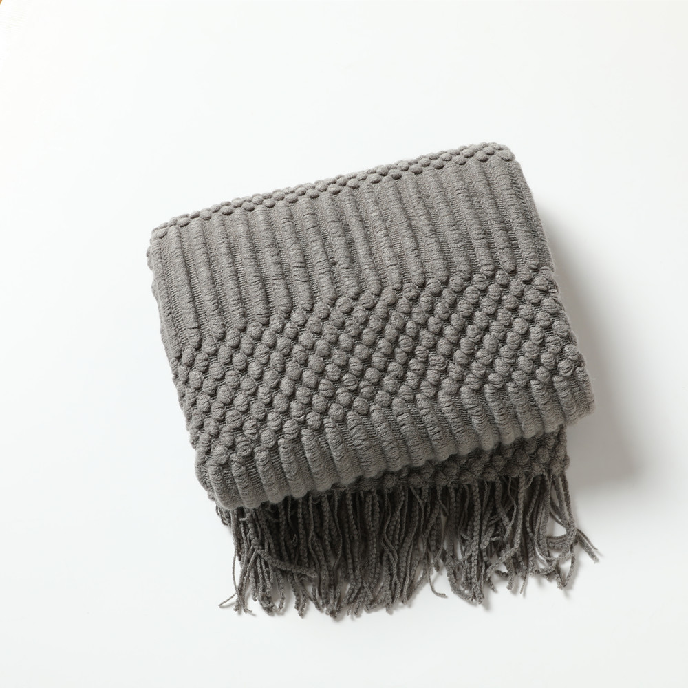 Knitted Throw Blanket with Tassels, picture 5 of 11