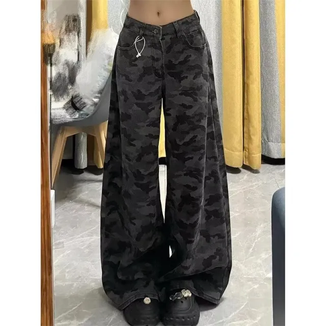 American Camouflage Jeans Women's High Waist Loose Camouflage - Shop at LoveMi