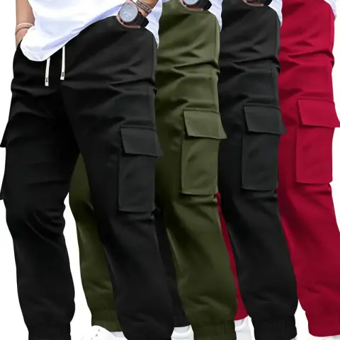 Men's Multi-pocket Workwear Pants Ancient Leisure Tappered Trousers