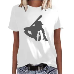 Mother's Day Baseball Women's Various Styles Loose-fitting Pullover Round-neck Short-sleeved T-shirt - 47451-L - View 1