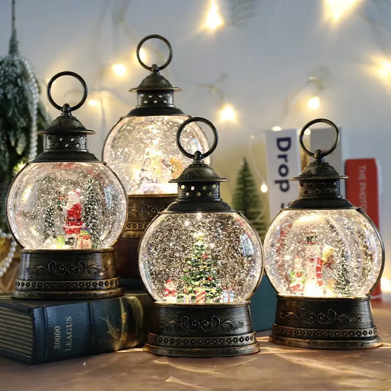 Christmas Decoration Wind Lamp Music Box Rotating