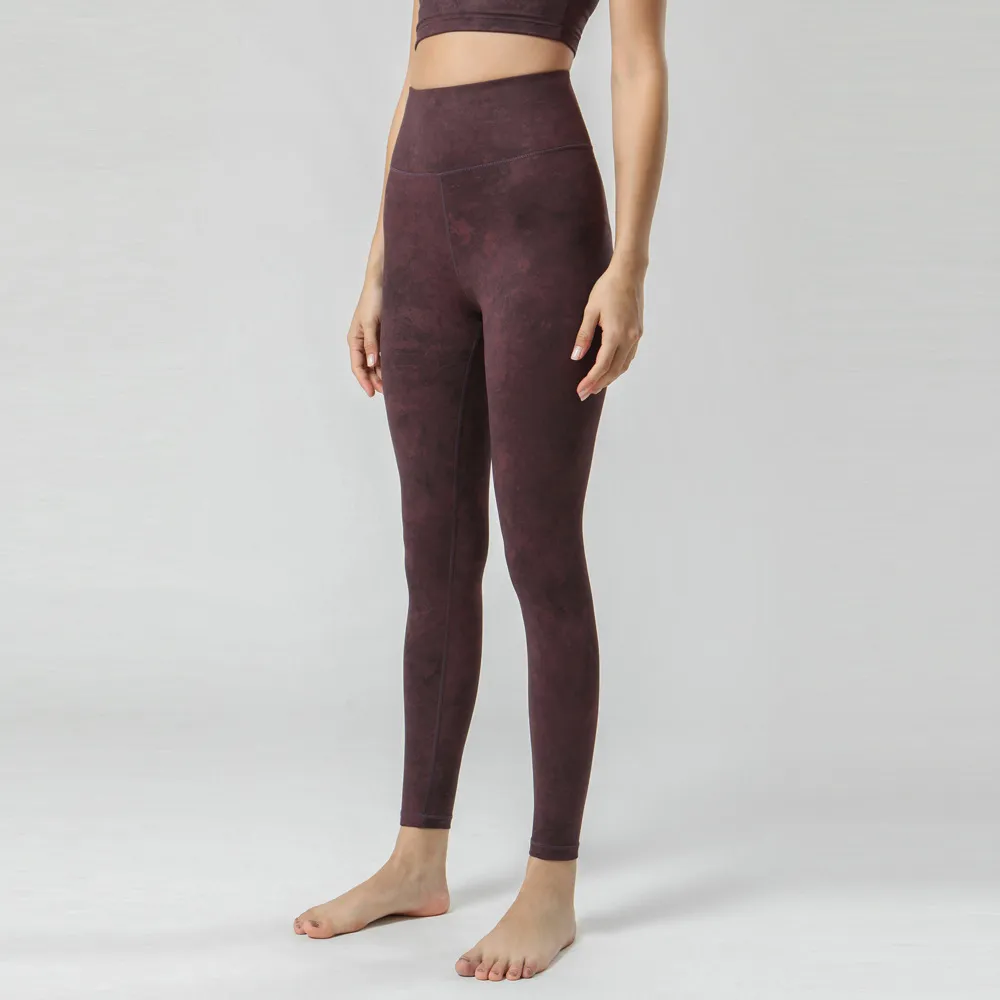 Women's Fashion Printing Yoga Ninth Pants - 2110 Dark Elegant Red