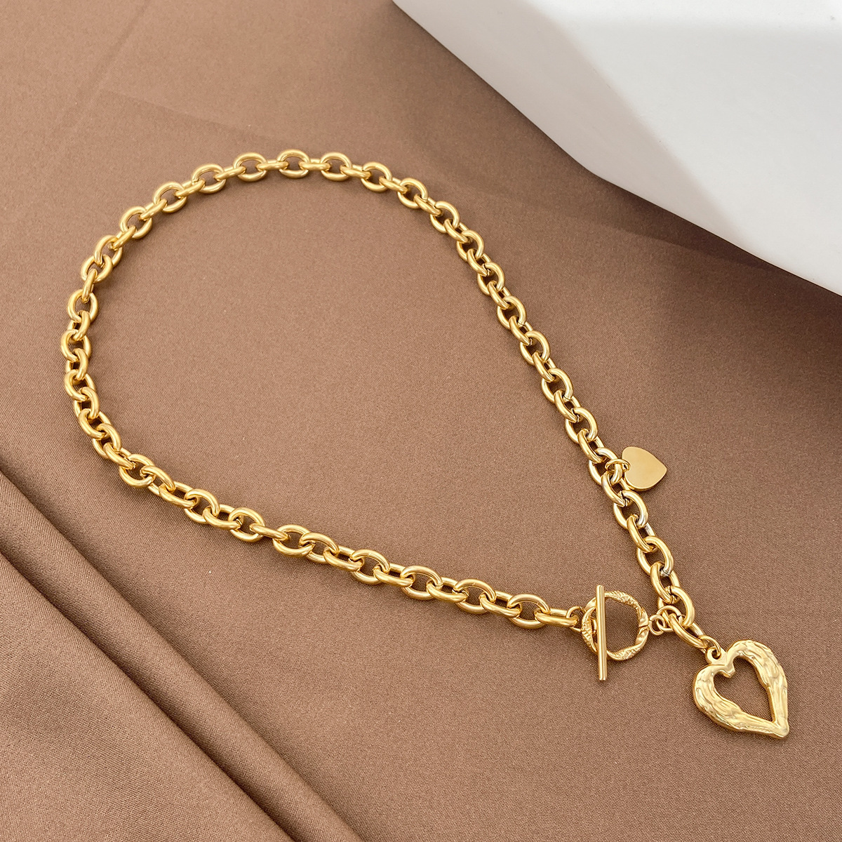 Hollow Heart OT Buckle Love Necklace