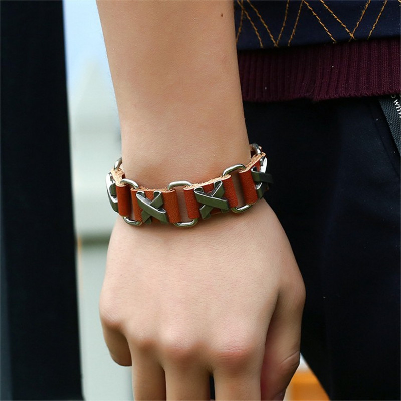 Leather Bracelet Bracelet Letter Connection