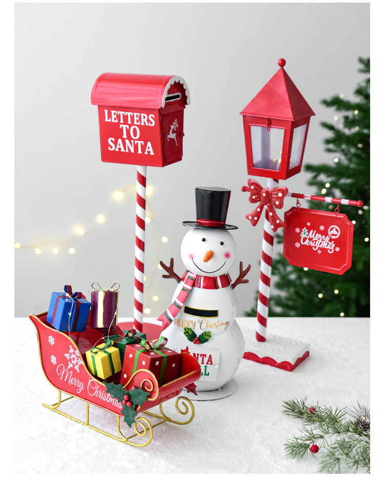 Title 5, Wrought Iron Post Box Mailbox Sledge Snowman Ho...