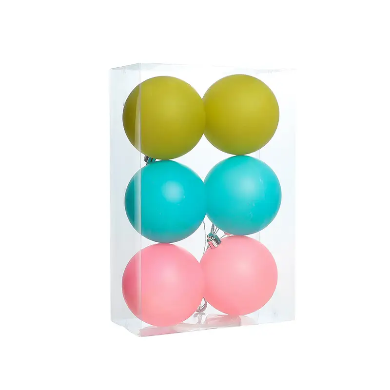 Colored Plastic Christmas Ball Set Boxed Mixed Color