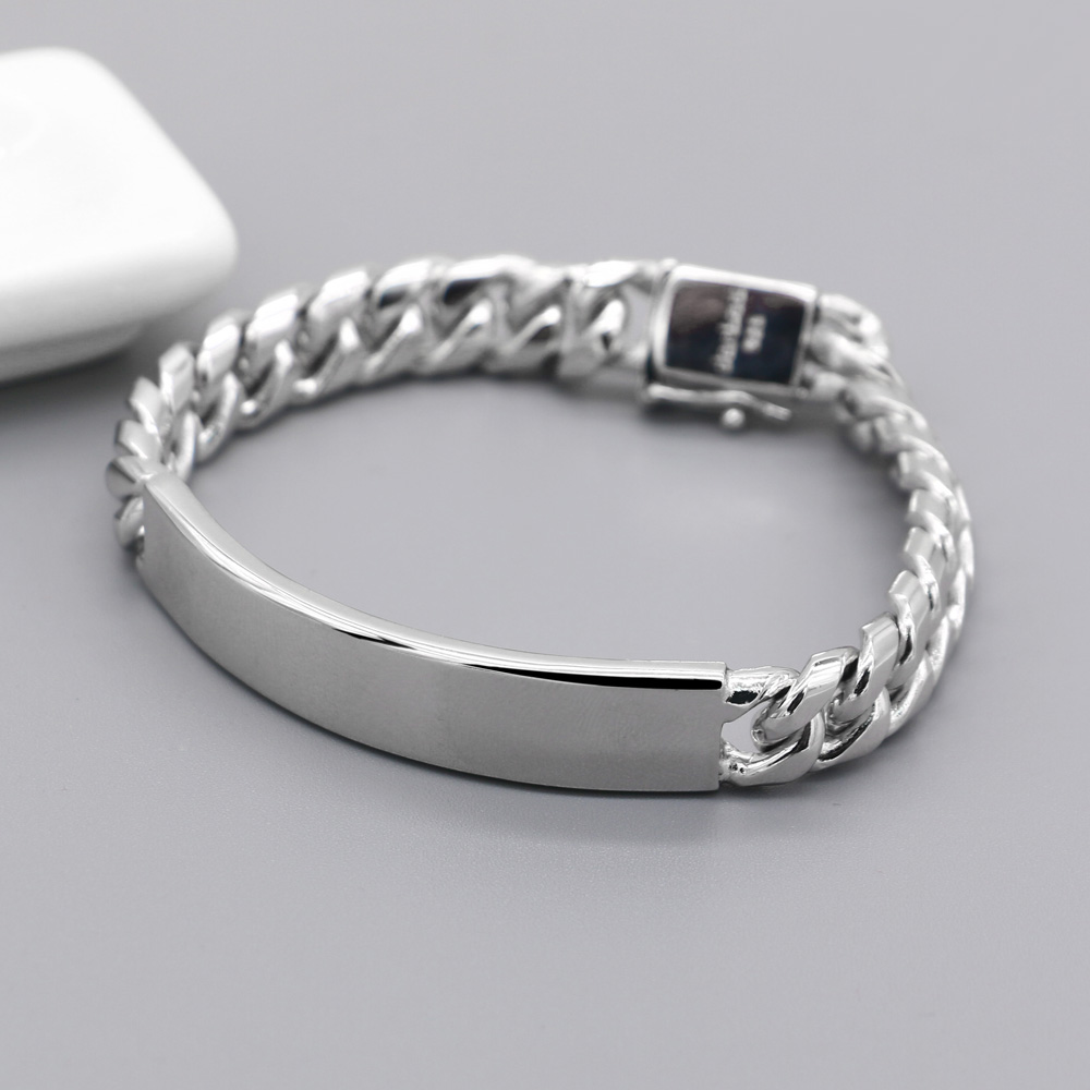 Title 8, S925 Sterling Silver Handcrafted Platinum Bracelet