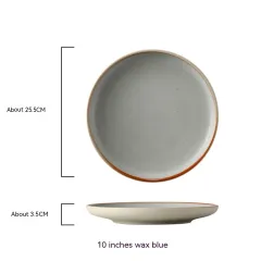 Round Light Plate Dish Western Cuisine Plate Simple Large Ceramic Plate - Style 7 - View 1
