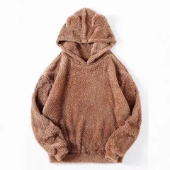 Women's Clothing Solid Colour Cute Bear Hoodie - Caramel Colour-4Xl - View 1