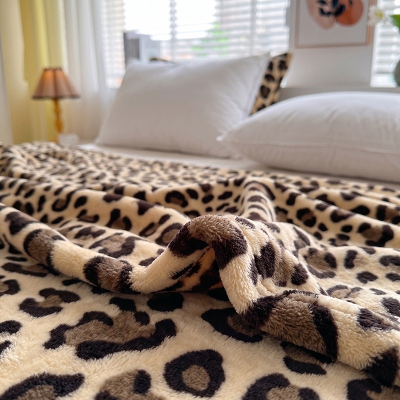 Leopard Print Flannel Blanket, picture 4 of 5