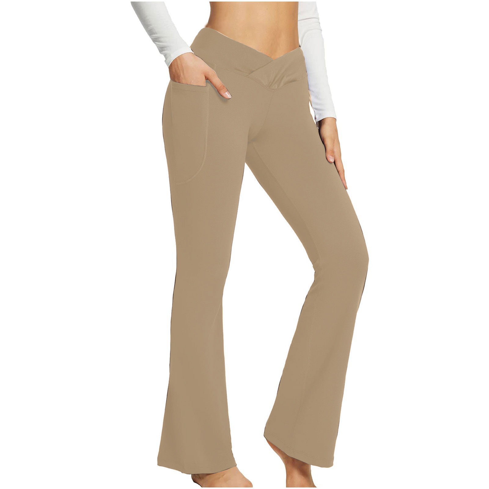 High Waist Slim Fit Wide Leg Yoga Pants Women - Picture 15 of 16