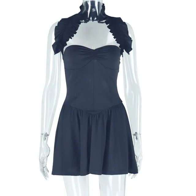 Women's Halter neck Short Sleeveless Dress Black - Shop at LoveMi