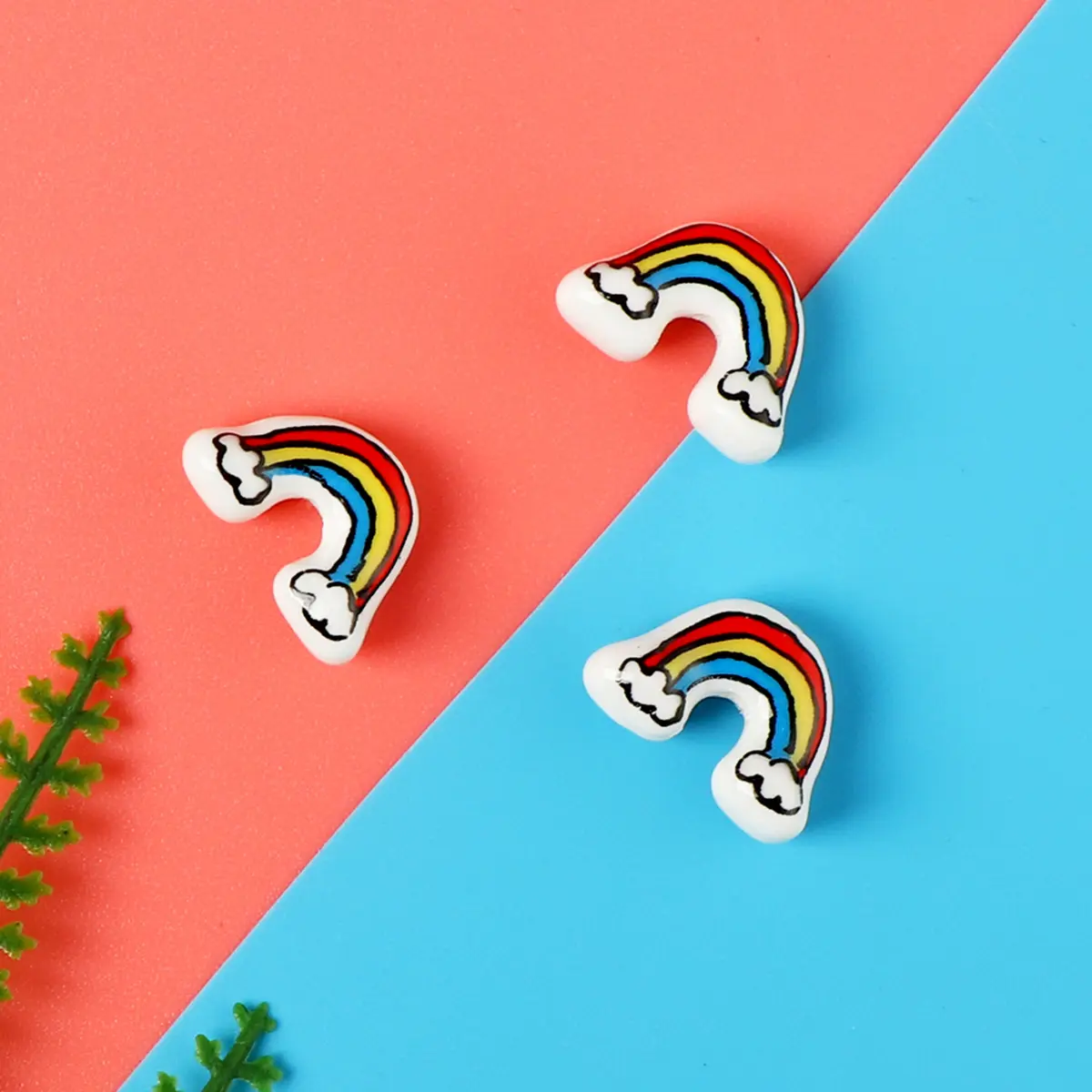 Ornament Accessories Ceramic Rainbow Scattered Beads Handicraft