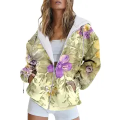 Casual Zipper Hoodie Women's Sweater - Wy03 Gg53-L - View 1