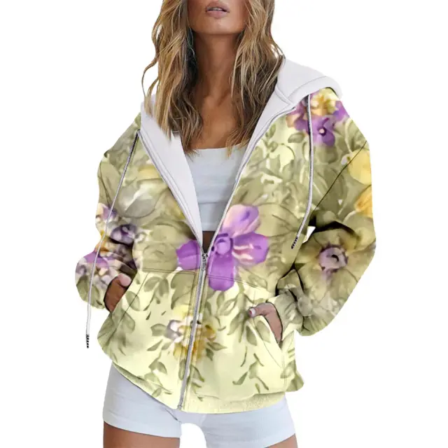 Casual Zipper Hoodie Women's Sweater Wy03 Gg53 6Xl - Shop at LoveMi