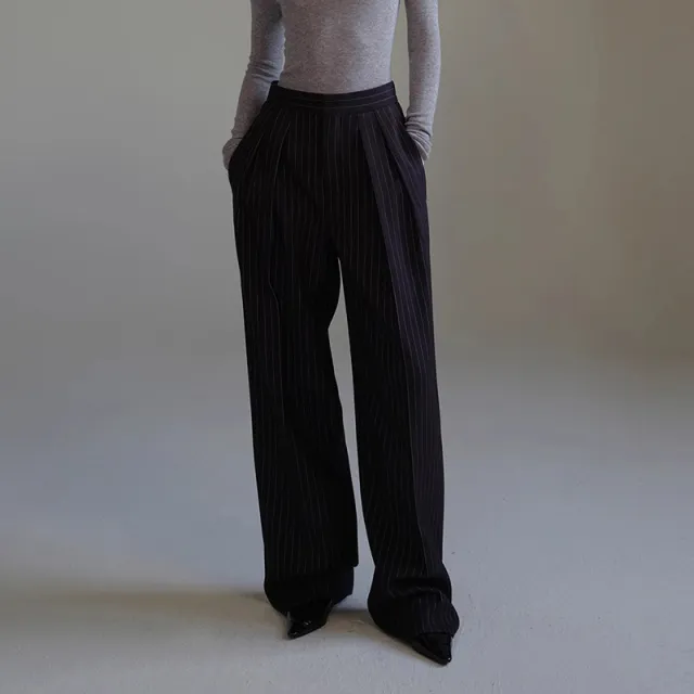 All matching Striped Suit Pants For Women Autumn And Winter Black - Shop at LoveMi