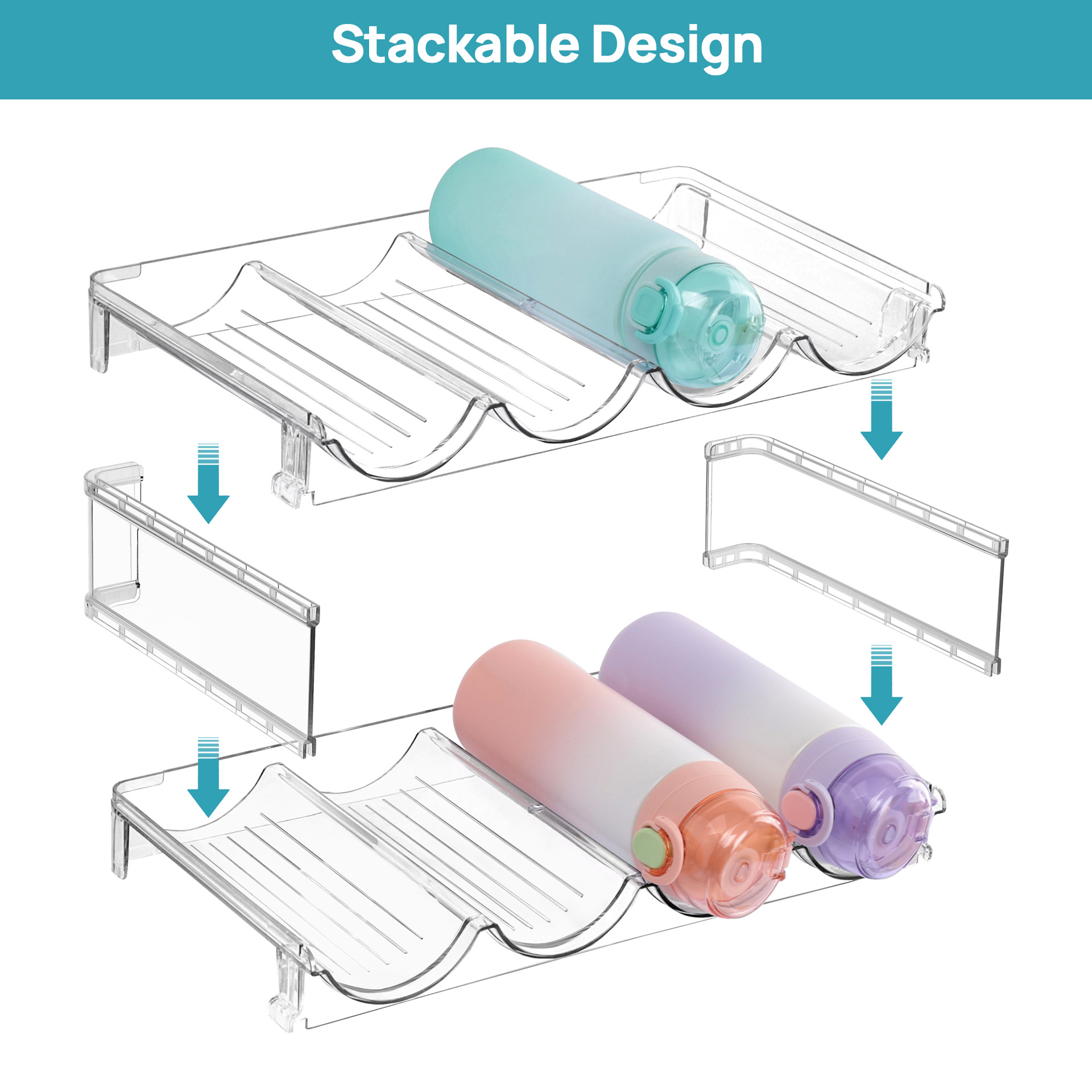 Title 13, Transparent Removable Water Bottle Storage Rack