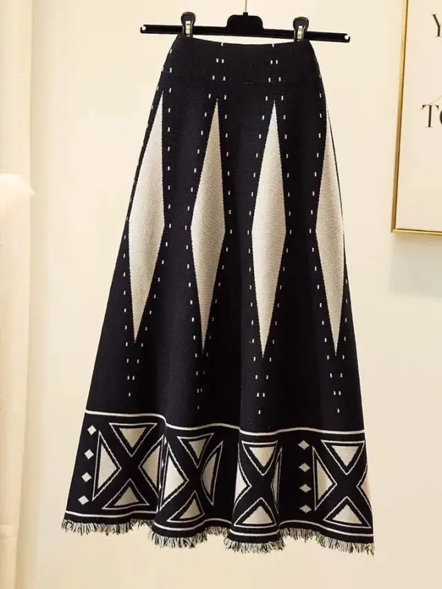 Women's Fashion Plaid Long Dress Black - Shop at LoveMi