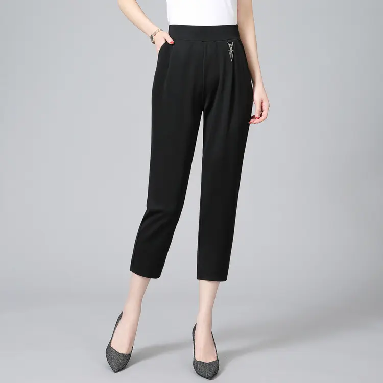 Womens Summer Thin High-Waisted Casual Pants