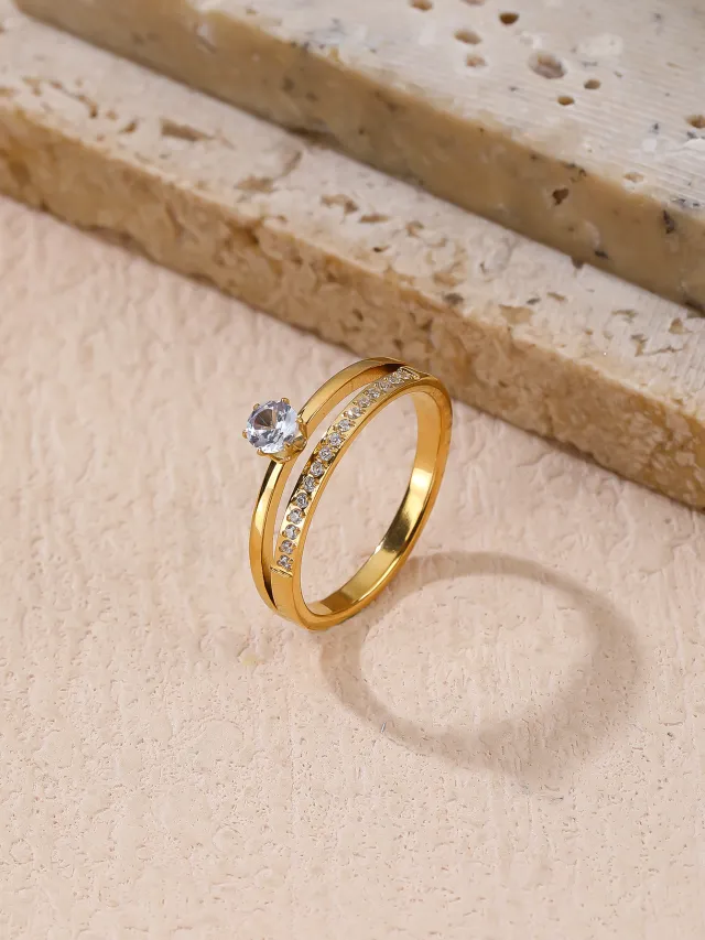 Women's Minimalist Titanium Steel Ring Gold - Shop at LoveMi