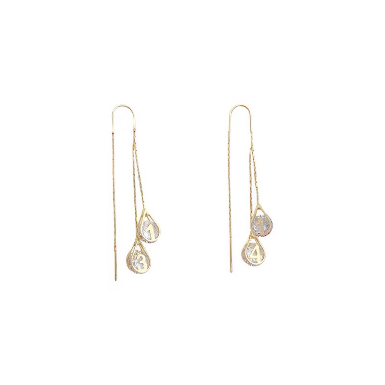 Zircon Water Drops Hanging Earrings 2