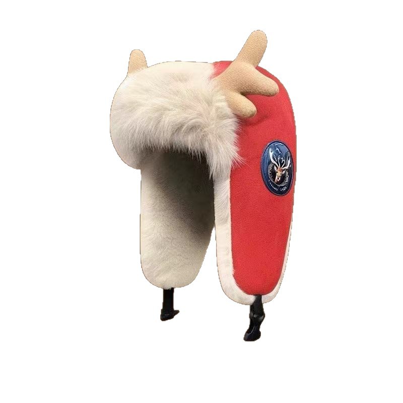 Women's Winter Plush Thickened Warm Deer Antler Hat - Image 4