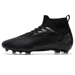 Professional Spike Breathable Sweat Absorbing Outdoor Sports Soccer Shoes - Black - View 1