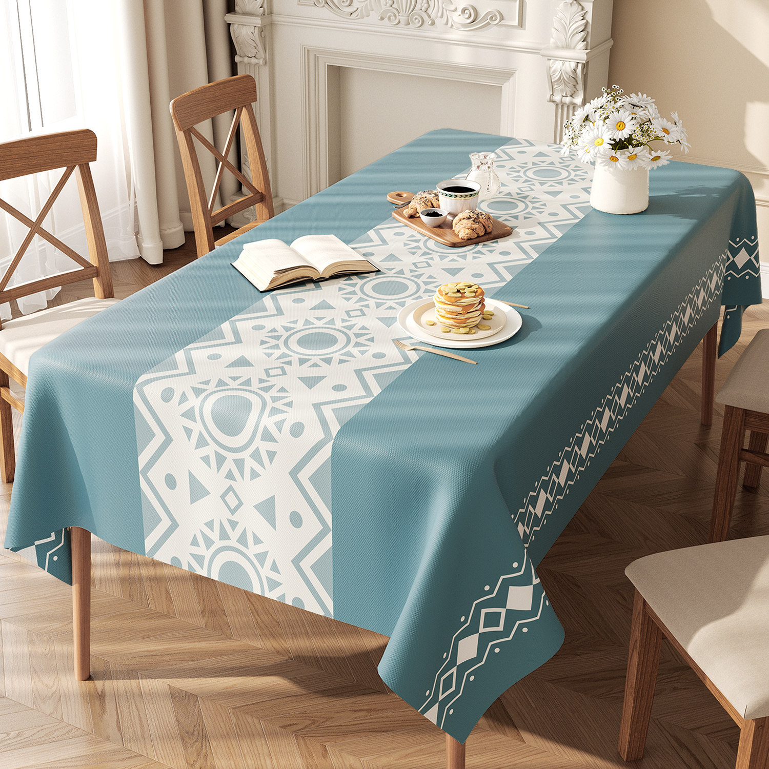 No-wash, Waterproof, Oil-resistant, Ethnic-style Fabric Tablecloth — foto 4