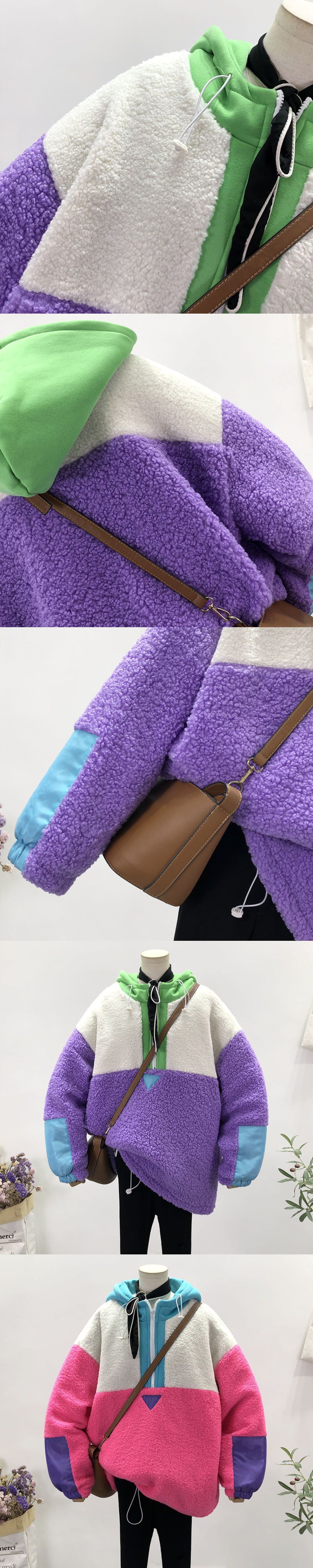 Women's Korean Style Loose Hooded Wool Pullover