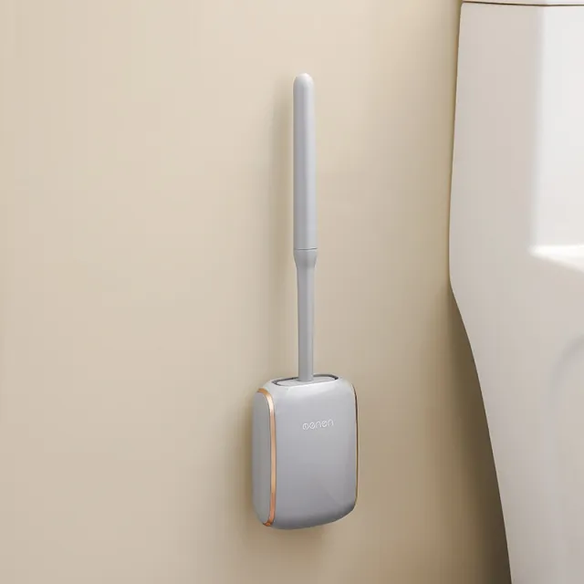 Nordic Style Wall mounted Household Light Luxury Wall Hanging Toilet Brush Set Gray Champagne Gold - Shop at LoveMi